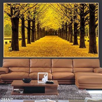 Tranh hàng cây lá vàng
