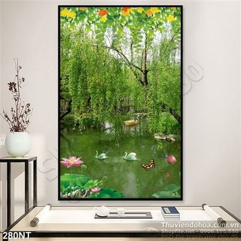 Tranh khu công viên xanh