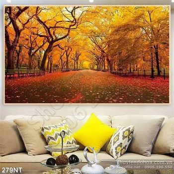 Tranh công viên mùa thu