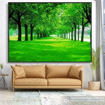 Tranh hàng cây xanh