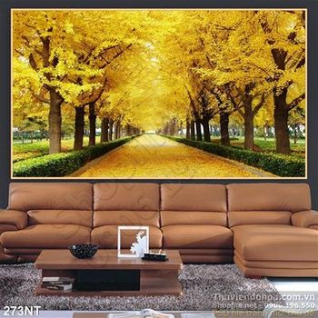 Tranh hàng cây mùa thu