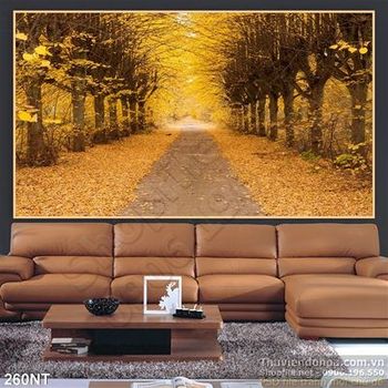 Tranh con đường tình yêu mùa thu