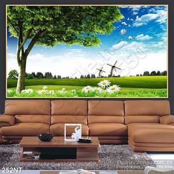 Tranh đồng cỏ và cối xay gió