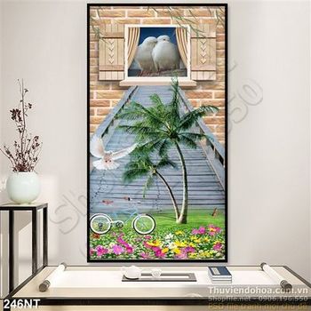 Tranh cửa sổ chim bồ câu