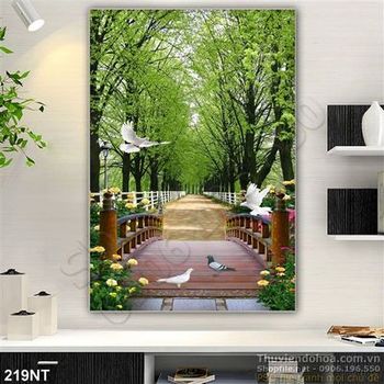 Tranh cây cầu và con đường tình yêu