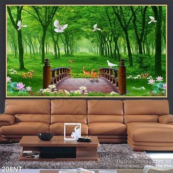 Tranh cây cầu và khu rừng