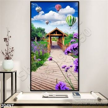 Tranh con đường và khinh khí cầu