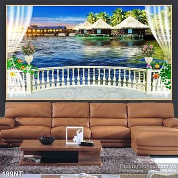 Tranh phong cảnh khu nghỉ mát