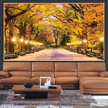 Tranh phong cảnh công viên mùa thu