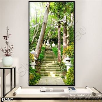 Tranh bậc thang vào khu rừng