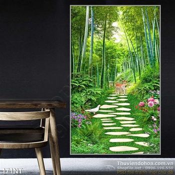 Tranh con đường vào rừng tre