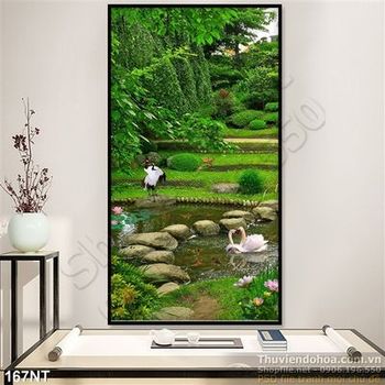 Tranh chim Hạc và khu công viên