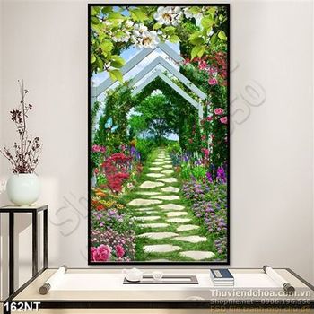 Tranh con đường hoa hồng