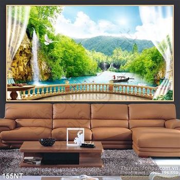 Tranh ban công nhìn ra phong cảnh hữu tình