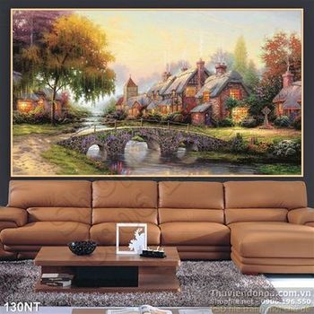 Tranh sơn dầu khu biệt thự Châu Âu