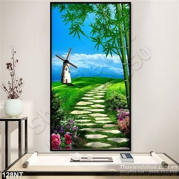 Tranh con đường và cối xay gió