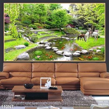 Tranh phong cảnh sân vườn trong công viên