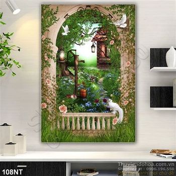 Tranh cửa sổ nhìn ra khu rừng