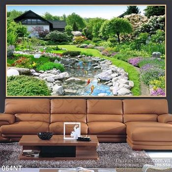 Tranh sân vườn khu biệt thự