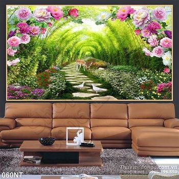 Tranh con đường hoa