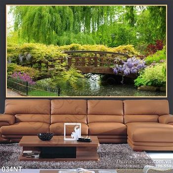 Tranh cây cầu trong công viên