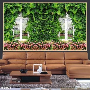 Tranh dây leo tường và hoa hồng
