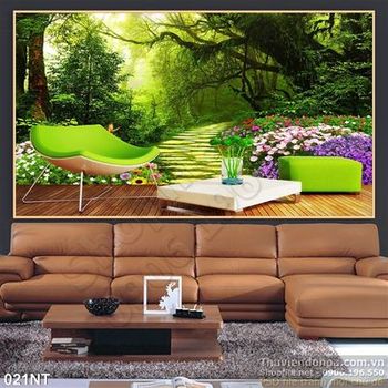 Tranh con đường hoa trong rừng