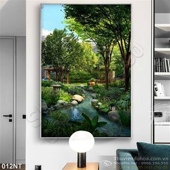 Tranh suối nước trong công viên