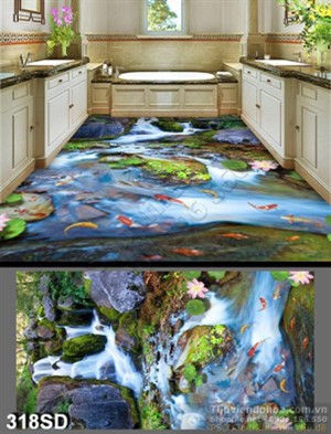 Tranh thác nước và cá chép