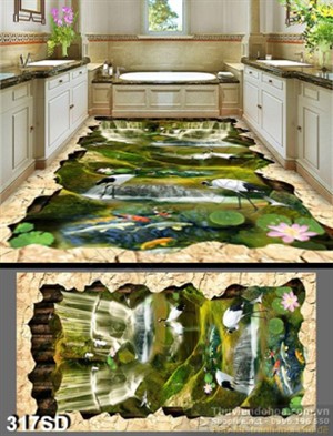 Tranh chim Hạc và suối nước