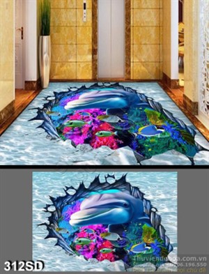 Tranh lỗ hổng đại dương và cá heo