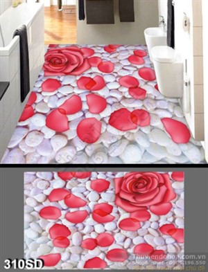 Tranh hoa hồng trên sỏi