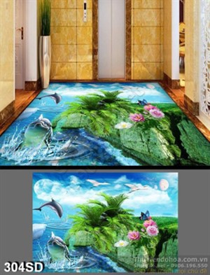 Tranh cá heo và đại dương