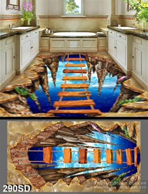 Tranh cây cầu treo 3D