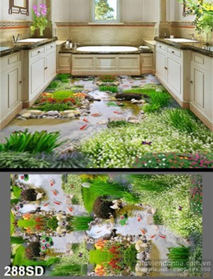 Tranh hồ cá chép Koi trong công viên