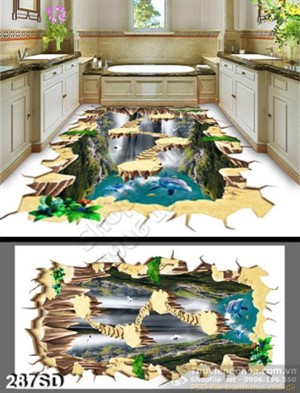 Tranh cây cầu treo 3D