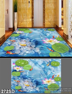 Tranh cá chép và hoa Sen