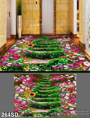 Tranh bậc thang trên vườn hoa