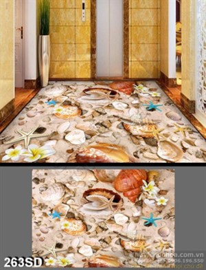 Tranh vỏ sò trên bãi cát