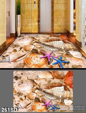 Tranh bãi biển và vỏ sò