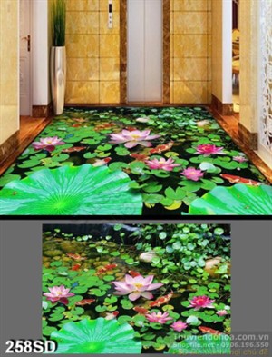 Tranh hồ hoa sen phong thủy