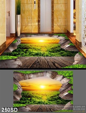 Tranh cánh rừng vào hoàng hôn