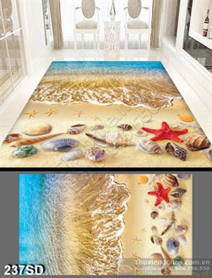 Tranh bãi biển và vỏ sò nghệ thuật