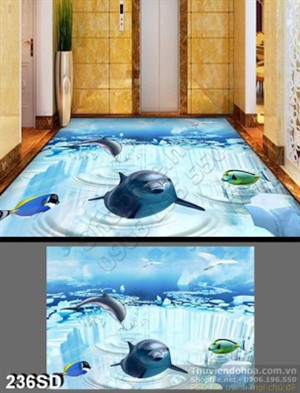 Tranh cá heo và dòng sông băng