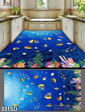 Tranh cá dưới đáy đại dương