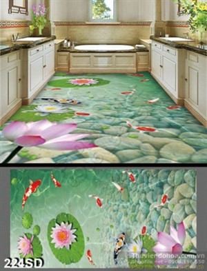 Tranh cá chép và hoa sen