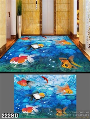 Tranh cá bốn đuôi in gạch chất lượng cao