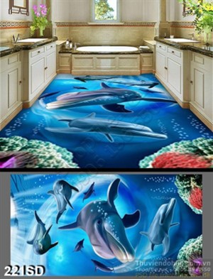 Tranh cá heo nghệ thuật in gạch chất lượng cao