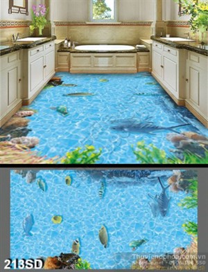 Tranh cá và mặt biển xanh