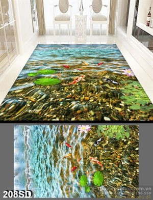 Tranh cá chép Koi trên mặt nước